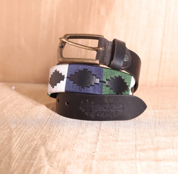 Embroidery leather belt for men