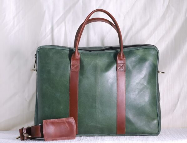 solid green laptop bag